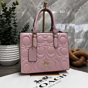 Coach Light Pink Embossed Satchel
